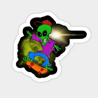 Skating Alien Sticker